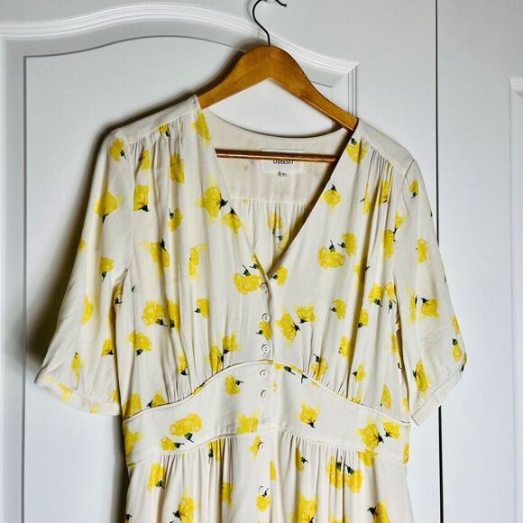 ba&sh Floral Mini Dress in Yellow and Cream - Picture 10 of 11